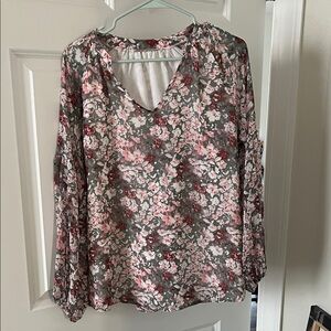 Floral Gray and Pink Women's Top